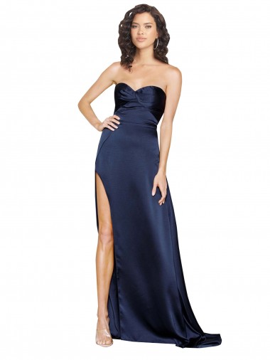 Buy Long Sapphire Sleeveless A-Line Low Back Formal Evening Dress