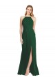 Buy Long Dark Green Sleeveless A-Line Semi Formal Evening Dress