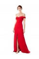 Buy Long Red Sleeveless A-Line High Slit Evening Dress