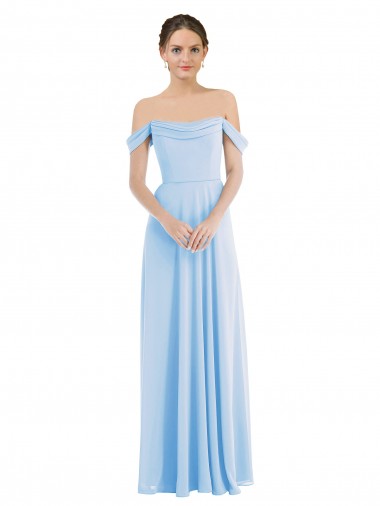 Buy Long Light Sky Blue Sleeveless A-Line Formal Evening Dress
