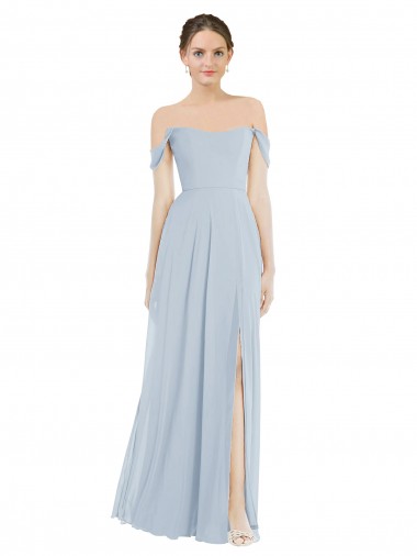 Buy Long Sea Glass Flounce Sleeves A-Line Semi Formal Evening Dress