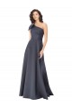 Buy Long Slate Grey Sleeveless A-Line Satin Formal Evening Dress