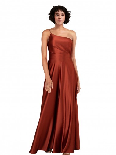 Buy Long Burnt Orange Sleeveless A-Line Black Tie Evening Dress