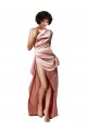 Buy Long Dusty Pink Sleeveless A-Line Open Back Formal Evening Dress