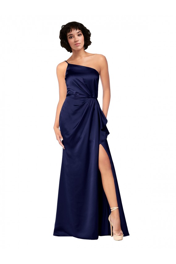 Buy Long Sapphire Sleeveless A-Line Black Tie Evening Dress