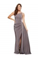 Buy Long Slate Grey Sleeveless A-Line Formal Evening Dress