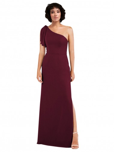 Buy Long Burgundy Sleeveless A-Line Formal Evening Gown