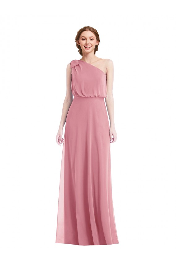 Buy Long Skin Pink Sleeveless A-Line Semi Formal Evening Dress