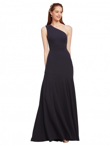 Buy Long Dark Navy Sleeveless A-Line Formal Evening Gown