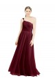 Buy Long Burgundy Sleeveless A-Line Tulle Semi Formal Evening Dress