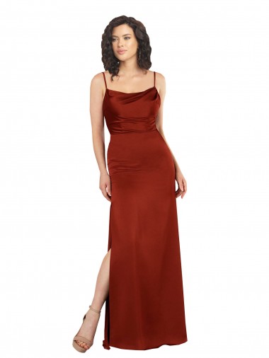 Buy Long Red Sleeveless A-Line Low Back Formal Evening Dress