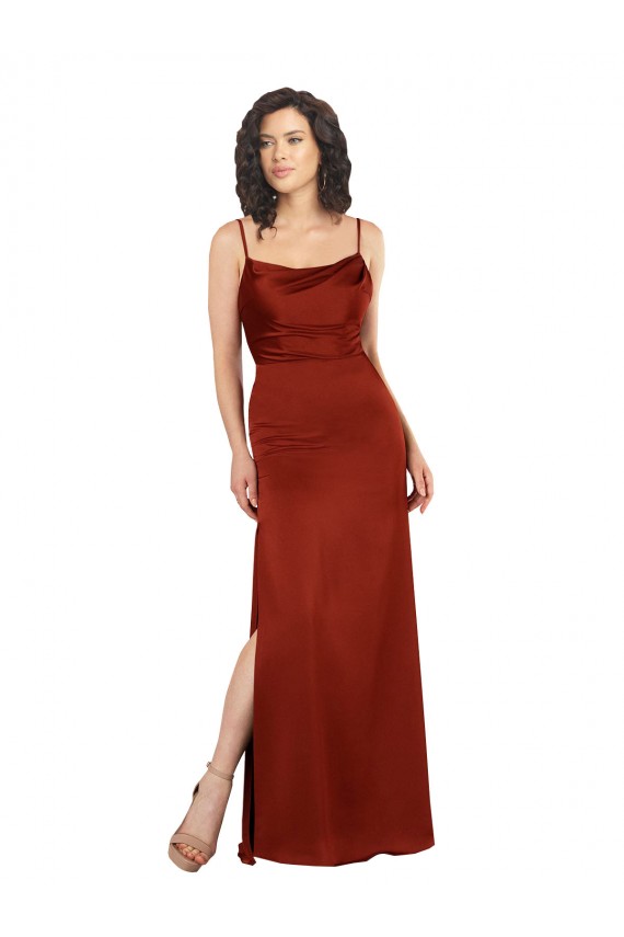 Buy Long Red Sleeveless A-Line Low Back Formal Evening Dress