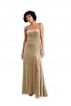 Buy Long Champagne Sleeveless A-Line Low Back Formal Evening Dress