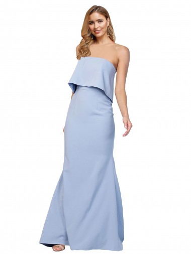 Buy Long Light Sky Blue Sleeveless A-Line Low Back Stretch Crepe Formal Dress