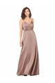 Buy Long Dusty Pink Sleeveless A-Line Formal Evening Dress