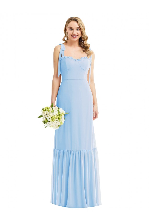Buy Long Light Sky Blue Sleeveless A-Line Semi Formal Evening Dress