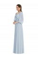Buy Long Sea Glass Puff Sleeves A-Line Formal Evening Dress