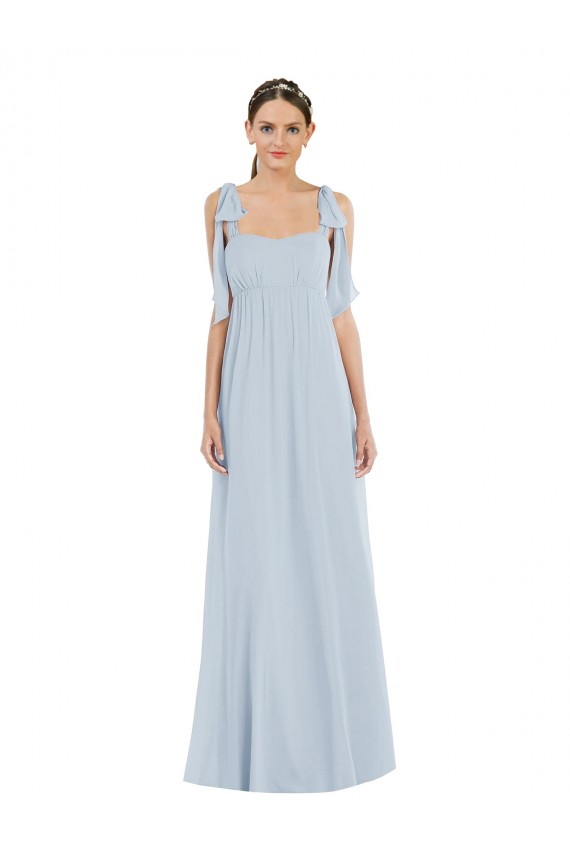 Buy Long Sea Glass Sleeveless A-Line Low Back Semi Formal Evening Dress