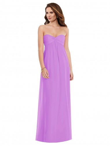 Buy Long Violet Sleeveless A-Line Low Back Semi Formal Evening Dress