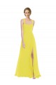 Buy Long Yellow Sleeveless A-Line Semi Formal Evening Dress