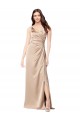 Buy Long Champagne Pink Sleeveless A-Line Low Back Formal Evening Dress