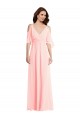 Buy Long Pink Cold Shoulder A-Line V-Back Semi Formal Evening Dress