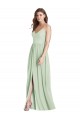 Buy Long Sage Sleeveless A-Line Open Back Semi Formal Evening Dress