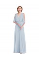 Buy Long Sea Glass Half Sleeves A-Line Evening Dress
