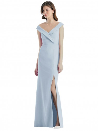 Buy Long Light Sky Blue Sleeveless A-Line Black Tie Evening Dress