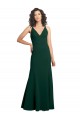 Buy Long Midnight Green Sleeveless A-Line V-Back Formal Dress