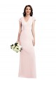 Buy Long Pink Cap Sleeves A-Line Formal Evening Dress