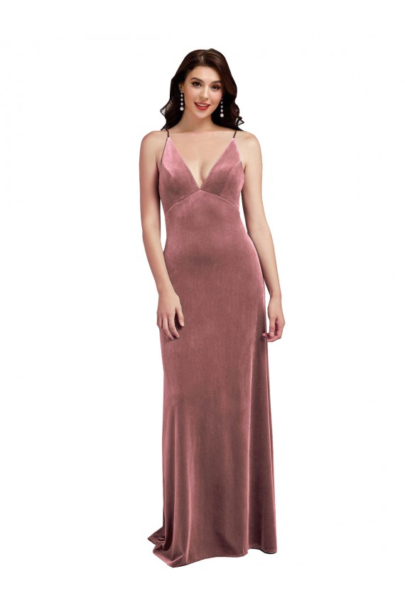 Buy Long Cinnamon Rose Sleeveless A-Line Low Back Formal Evening Dress