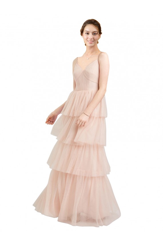 Buy Long Pink Sleeveless A-Line Semi Formal Evening Dress