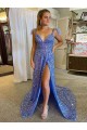 Buy Court Train Sleeveless A-Line Velvet Sequin Evening Dress