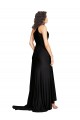 Buy Long Black Sleeveless A-Line Black Tie Evening Dress