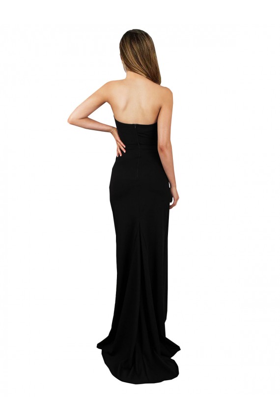 Buy Long Black Sleeveless Column Low Back Formal Evening Dress