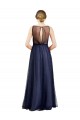 Buy Long Burgundy Sleeveless A-Line Keyhole Back Semi Formal Evening Dress