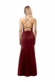 Buy Long Burgundy Gold Sleeveless Mermaid Open Back Formal Evening Dress