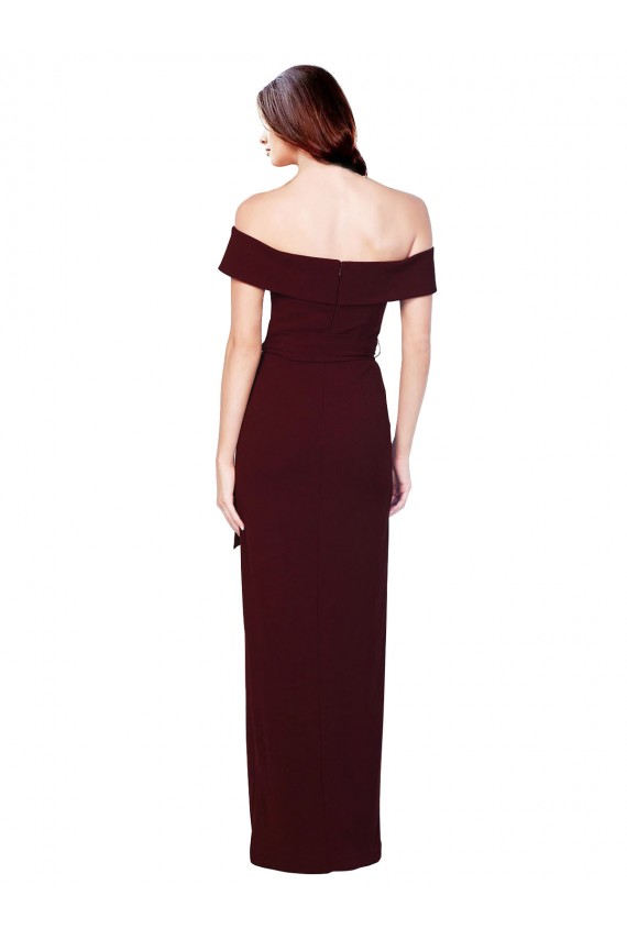 Buy Long Burgundy Gold Sleeveless Mermaid Low Back Formal Evening Dress