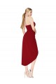 Buy Knee Length Burgundy Sleeveless Mermaid High Low Evening Dress