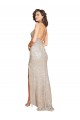 Buy Long Champagne Sleeveless Mermaid Open Back Black Tie Evening Dress
