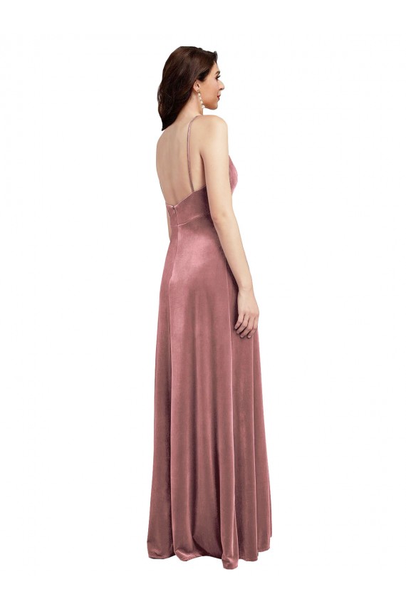 Buy Long Cinnamon Rose Sleeveless A-Line Low Back Formal Evening Dress