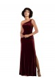 Buy Long Burgundy Sleeveless Column Formal Evening Dress