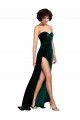 Buy Sweep Train Dark Green Sleeveless A-Line Low Back Semi Formal Evening Dress