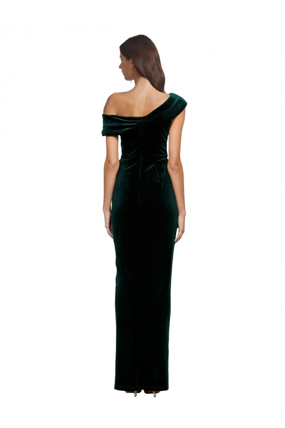 Buy Long Dark Green Sleeveless Sheath High Low Evening Dress