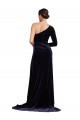 Buy Sweep Train Dark Navy Long Sleeves A-Line Formal Evening Dress