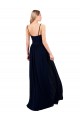 Buy Long Dark Navy Sleeveless A-Line High Slit Formal Evening Dress