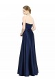 Buy Long Dark Navy Sleeveless A-Line Low Back Black Tie Evening Dress