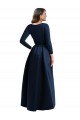 Buy Long Dark Navy Long Sleeves Ball Dress High Low Plus Size Evening Dress