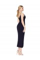 Buy Knee Length Dark Navy Sleeveless Mermaid V-Back Formal Dress